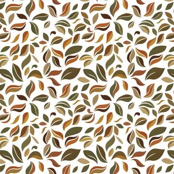 Muted Retro Leaf Seamless Pattern, Mid Century Modern Botanical Background Illustrazione stock