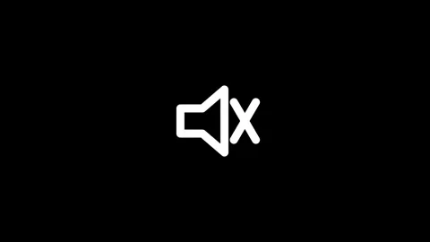 Muted Speaker Icon on Black Background Vídeo Stock 346323248