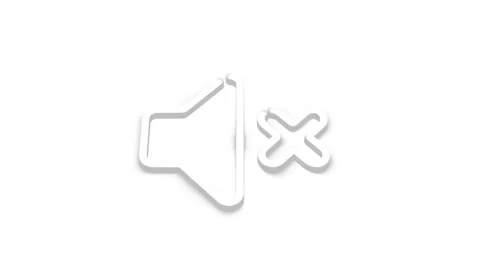Muted speaker icon motion graphic with subtle shadow effect on white backgrou Stock Footage 341228782
