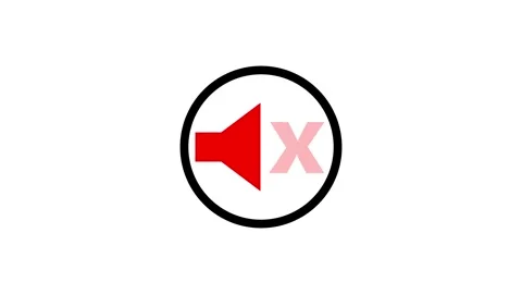Muted Speaker Icon Symbol Audio Off Mute Button Graphic Element sound silent Stock Footage 340444409