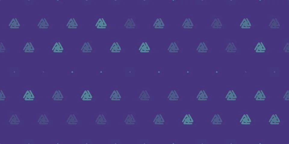Muted teal triangular emblems repeat across a deep purple surface, creating.. Stock Illustration