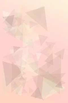 Muted translucent triangular shapes drift across a peach and cream gradient.. Stock Illustration