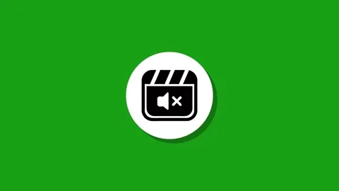 A muted video clip icon with a speaker and x symbol appears on a green scre.. Stock Footage 329272494