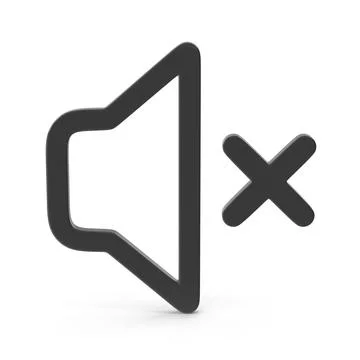 Muted volume icon 3d render Stock Illustration