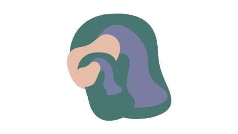 Muted waving color blob animation video on white background Video stock 344250495