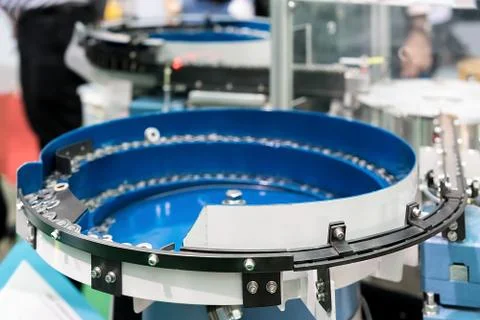 Muti material packing machine working in factory. Stock Photos