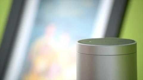Muting the Amazon Echo Stock Footage 90749308