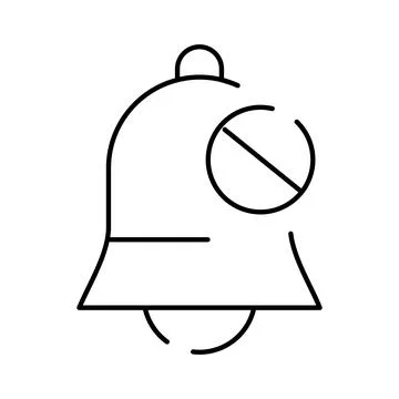 Muting notifications bell icon for silent mode Ilustração Stock