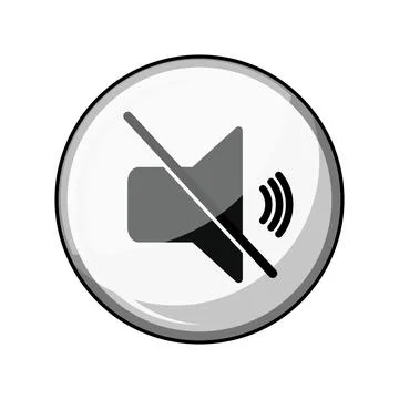 Muting volume speaker device icon depicting sound off Stock Illustration