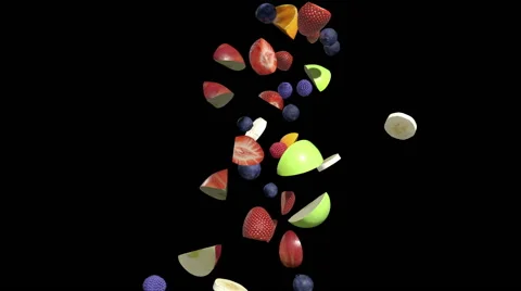 Mutiple Fruit Cascade Stock Footage 44139984
