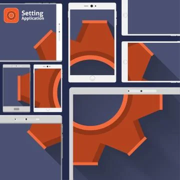 Mutiwindow Mobile Setting Stock Illustration