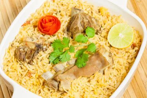 Mutton Biryani Closeup Stock Photos