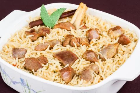 Mutton Biryani Closeup Foto stock