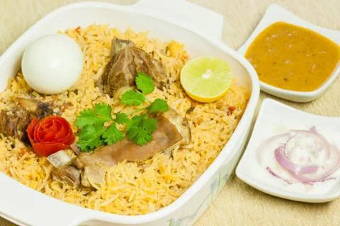 Mutton Biryani with Egg Foto stock