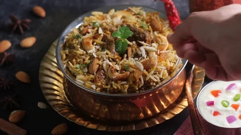 Mutton biryani Stock Footage 122127027
