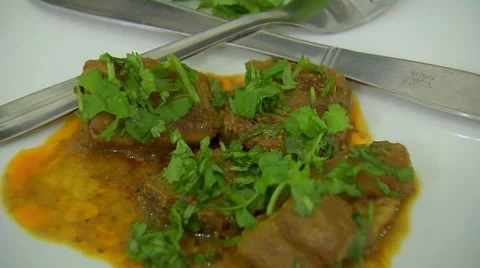 Mutton Cooked Indian Style Stock Footage 58336292