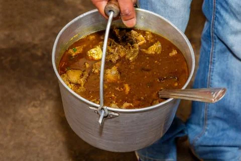Mutton Curry with gravy Stock Photos