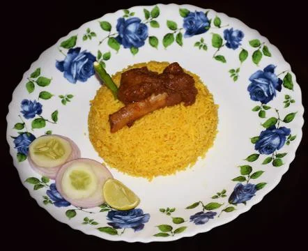 Mutton Curry with Pulao Foto stock