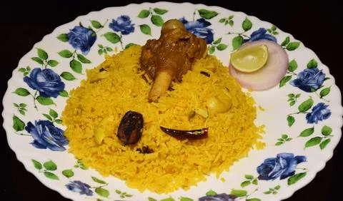 Mutton Curry with Pulav Stock Photos