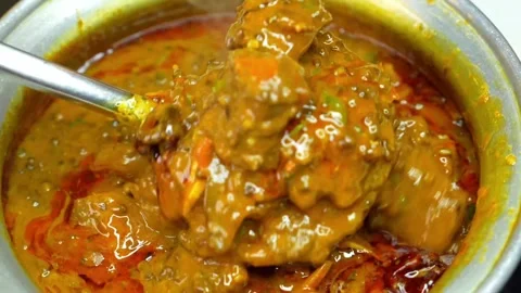 Mutton Curry – A spicy, slow-cooked Indian dish, Goat Curry, Lamb Curry Stock-Footage 303066672