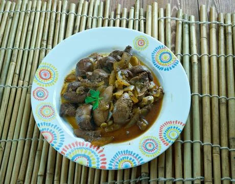 Mutton kidney roasted Mutton kidney roasted.Uighur dish Central Asian cuis... Stock Photos