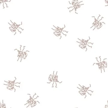 Mutton meat character glyph vector seamless pattern Stock Illustration