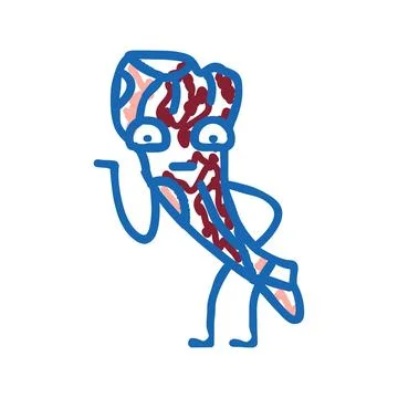 Mutton meat character icon doodle illustration Stock Illustration