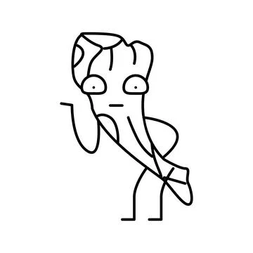 Mutton meat character line icon vector illustration Stock Illustration