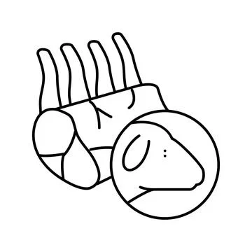Mutton meat line icon vector illustration Stock Illustration