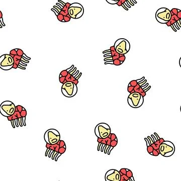 Mutton meat vector seamless pattern Stock Illustration