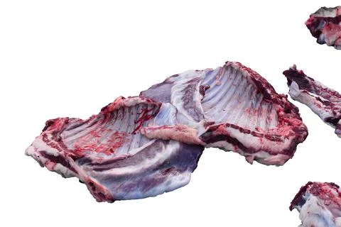 Mutton raw meat on white background Stock Photos