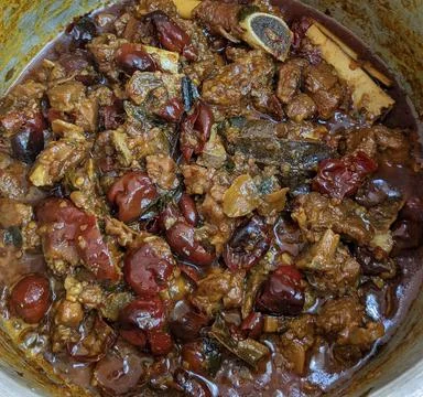 Mutton Red Chilly Gravy Stock Photos
