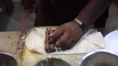 Mutton Seekh Roll 스톡 동영상 131702348