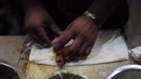 Mutton Seekh Roll 스톡 동영상 131702352