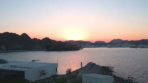 Muttrah Corniche Sunset View in Muscat, Oman 스톡 동영상 296621722