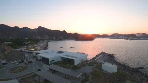Muttrah Corniche Sunset View in Muscat, Oman Stock Footage 296621724