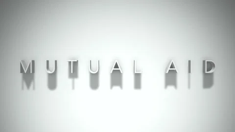 Mutual Aid 3D title animation with shadows on a white background Video stock 296001630