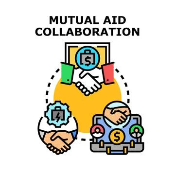 Mutual aid collaboration concept representing teamwork partnership Stock Illustration