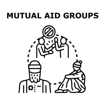 Mutual aid groups concept providing community assistance Ilustración de archivo