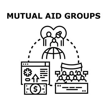 Mutual aid groups providing social community support 스톡 일러스트