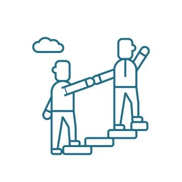 Mutual aid linear icon concept. Mutual aid line vector sign, symbol Stock Illustration