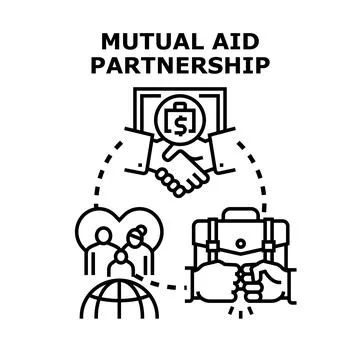 Mutual aid partnership concept vector illustration Stock Illustration