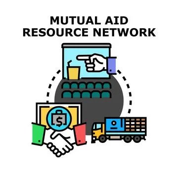 Mutual aid resource network concept illustration 스톡 일러스트