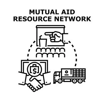 Mutual aid resource network concept illustration Stock Illustration