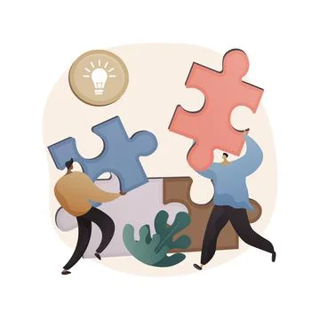 Mutual assistance abstract concept vector illustration. Illustrazione stock