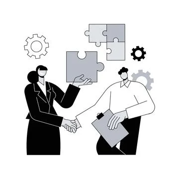 Mutual assistance abstract concept vector illustration. Stock Illustration