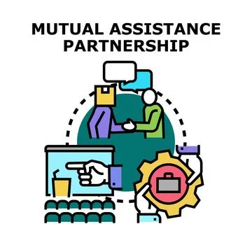 Mutual assistance partnership concept vector illustration Stock Illustration