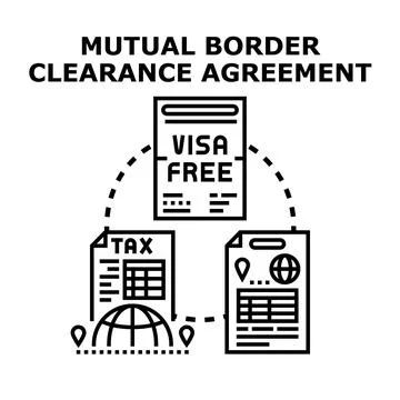 Mutual border clearance agreement concept vector Ilustração Stock