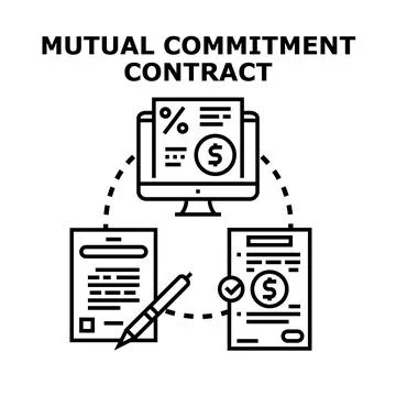 Mutual commitment contract agreement and financial transaction Stock Illustration