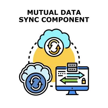 Mutual data synchronization across cloud computing network Illustrazione stock